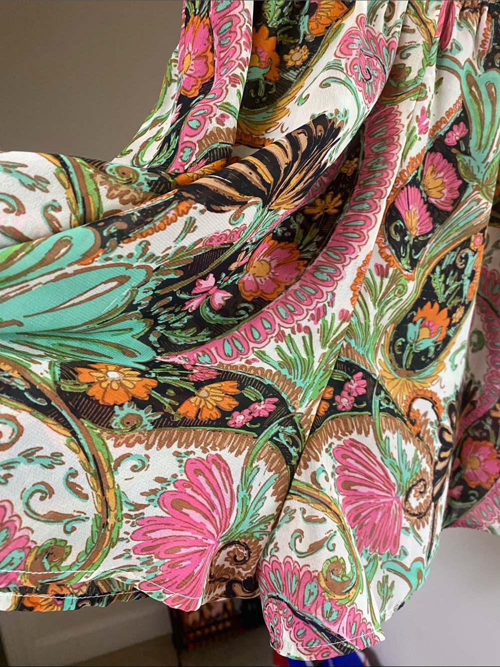 NWT Show Me Your MuMu Rowdy Ladies Green Pink Paisley Jumpsuit Romper Sz M - Picture 9 of 14